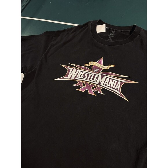 Men’s WWE 2014 WrestleMania 30 XXX Logo T-Shirt Tee XL Authentic WWF Wrestling - Picture 1 of 6